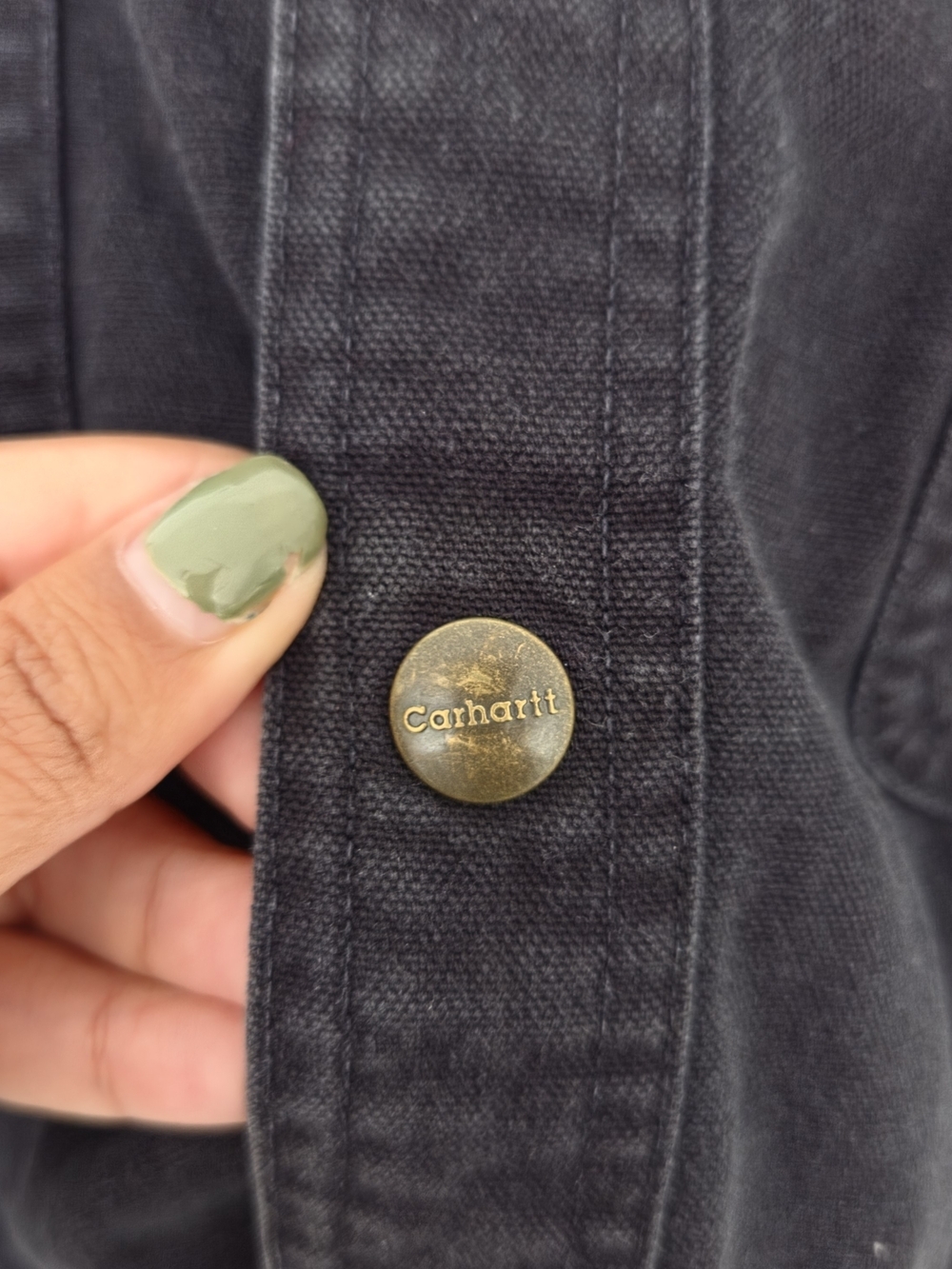 Carhartt Barn Jacket Black Plaid Carhartt Black Button-Front Size M - Picture 4 of 12